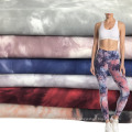 new design free cut 4 way stretch water brushed nylon 80 spandex 20 tie dyed fabric for fitness yoga sportswear